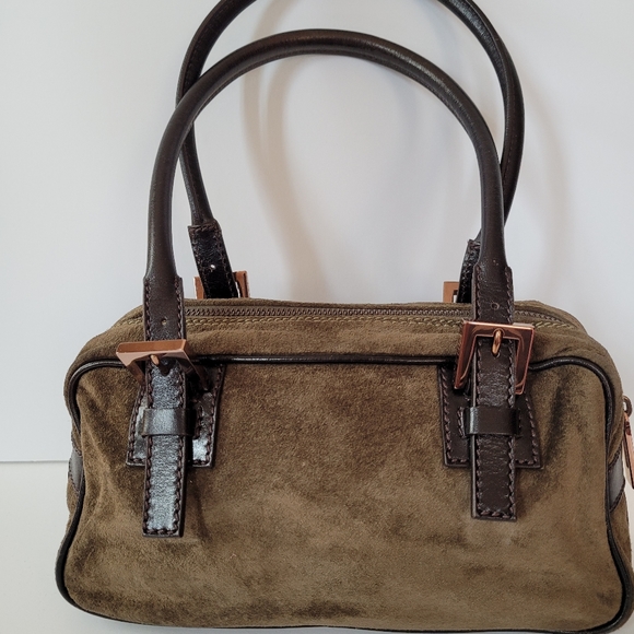 Fendi Handbags - Fendi Olive Green and Brown Shoulder Bag